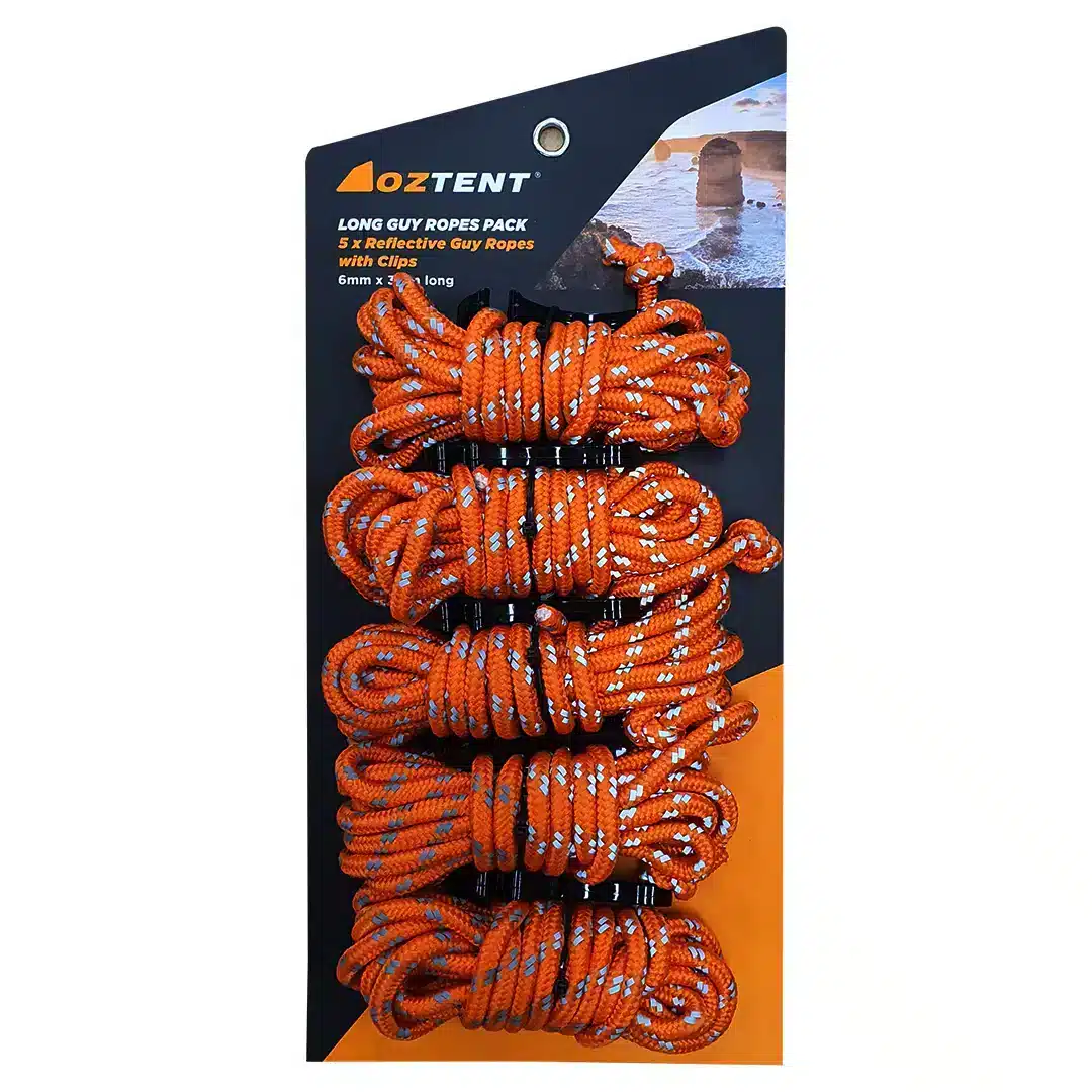 Oztent Long Guy Rope with Clip (Reflective) 5 Pack – Wolf Customs | 4x4 Accessories and Fitment Oztent Long Guy Rope with Clip (Reflective) 5 Pack